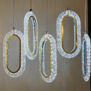 New Creative Wedding Stars and Moon Hanging String Acrylic Oval Ceiling Wedding Hall Hotel Decoration Lamps Crystal Lights