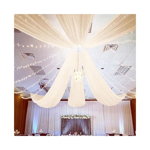 Luxury Wedding Supply Beautiful Party Ceiling Drapes Elegant Wedding Decoration Curtain for Ceiling Drape