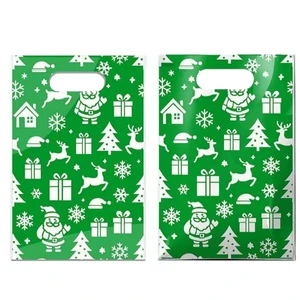 Christmas Papier Colores Small pink Cute Christmas Wedding Food Gift Die Cut Handle Flat Takeaway Packaging Paper Bag