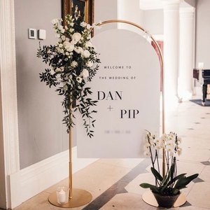 Custom Decorative Wedding Welcome Stand Free Standing Arch Shape Wedding Welcome Sign