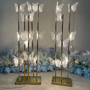 LED Butterflies Floor Lamp for Party Event Lighting Outdoor Wedding Lights Decoration Stand