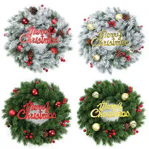 Christmas Wreath, 35cm Outdoor Christmas Wreath for Front Door, Xmas Wreath for Holiday Christmas Party