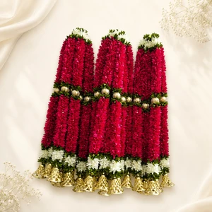 Artificial Flower Garland Red White Jasmine Wedding Decor Handmade Plastic Wreath Multi Piece Package Classic Style
