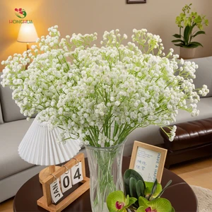 Honghua Wholesale 4 Fork Baby Breath Artificial Bouquet Home Decor Flower Real Touch Gypsophila Easter Christmas Wedding