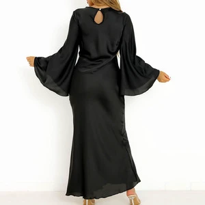Custom Hollow Out Stretch Backless Maxi Dress Ladies, Fashion V Neck Sleeveless Women Elegant Casual Dresses/