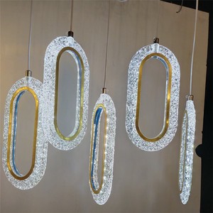 Wedding Props Oval Acrylic Light String Runway Shape Decorative Ceiling Lighting for Wedding Banquet Hall Hotel Stage Decor