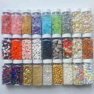 100g Edible Candy Sprinkles Sugar Beads Cake Decoration for Christmas Halloween Valentines Day Wedding Cake Topper