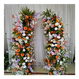 Custom Spring Color Wedding Flower Gate Indoor Outdoor Wedding Walkway Decoration Flower Arch