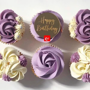 Birthday Christmas New Year Cake Decorating Accessories Decorations-Gold Acrylic Customizable Shapes Colors Free Sample Custom