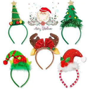 Christmas Headbands Christmas Tree Santa Claus Antlers Headband Party Hairbands For Girls Women Christmas Hair Accessories