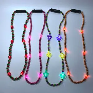 Starshining OEM ODM Customized Colorful LED Glow Light Beads Necklace for Mardi Gras Party
