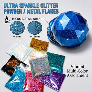 OEM/ODM Premium Automotive Metal Flake for Car Paint - 60+ Colors, 0.15mm/0.2mm Glitter Powder, Factory Direct