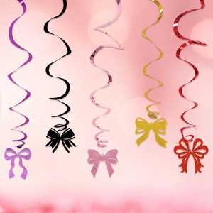 DAMAI Valentine's Day Party Decorations Bowknot Spiral Hanging Ornaments Wedding Ceiling Decor for Romantic Venue Layout