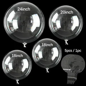 5 8 9 11 12 13 16 18 20 24 30 32 36 Inch Transparent clear Bobo Balloon Diy Rose Party Decoration TPU Ballon Balon Burbuja Globo