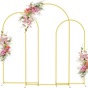 Gold Metal Arch Backdrop Stand Wedding Arch for Party Wedding Ceremony Baby Shower Birthday Floral Balloon Decoration