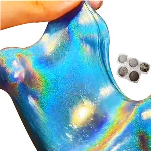 Mcess Wholesale Shiny Extra Fine Holographic Pigment Rainbow Effect Silver Nail Holographic Glitter Powder for Car Paints Slimes