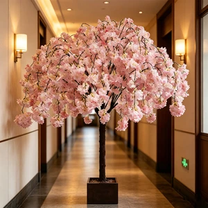 Outdoor Garden Party Event UV Resistant Artificial Flowering Peach Tree For Landscape Decoration And Wedding Arch Backdrop