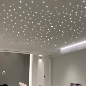 Factory Direct Twinkle Starlight LED PMMA Fiber Optic Ceiling Panel IP33 Dimmable 3-Year Warranty 2700K Soft Warm White Remote