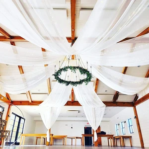 Stylish Ceiling Drape Fabric for Wedding Ceiling Decorations Wedding Backdrop Elegant White Ceiling Drapes for Wedding