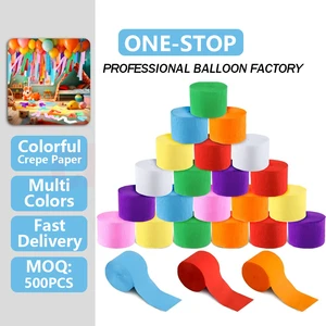 Wholesale 4.5*10m Colorful Crepe Paper Roll Wrinkled Paper for Wedding Birthday Party Backdrop Wall Decor Streamers