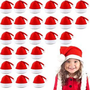 Custom Logo Basic Style Plush Red Cartoon Christmas Hat ZHUOYU Brand Adult Kids Christmas Decoration Gift