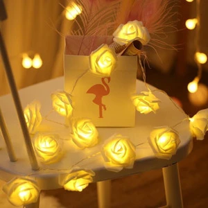 HOT SALE Battery Box LED Rose Flower Christmas Holiday String Lights Valentine Wedding Decoration LED Lamp