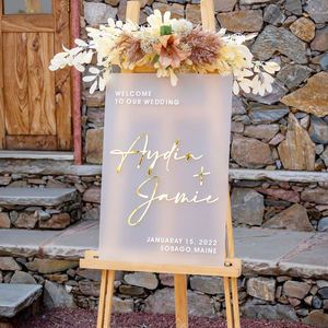 Factory Wholesale Frosted 3D Welcome Sign Personalized Wedding Table Decor Acrylic Signage
