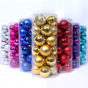 Wholesale Creative 24-piece Set Christmas Balls Gift Decoration Plastic Christmas Ball Tree Ornaments for Festival Party Decor