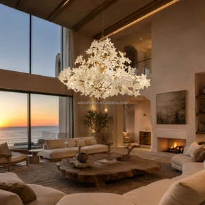Custom Adjustable Height Handmade Copper Crystal Chandeliers Modern Luxury Villa & Hotel Lighting with Easy Installation
