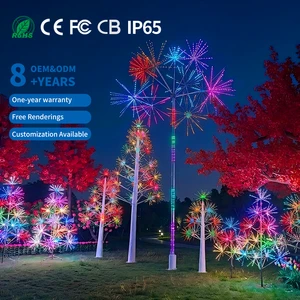 Outdoor Luminous Fireworks Tree Modeling Lamp Stainless Steel IP65 Multi Color New Year Christmas Landscape Lighting Lawn
