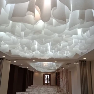 French Pattern Paper Indoor Ceiling Decoration Luxury Art Decorative Wedding Ceiling Curtains
