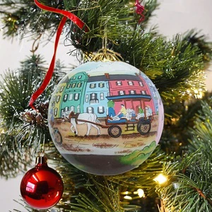 Custom 2026 Christmas Decoration Supplies Hand Painted Xmas Bauble Christmas Tree Ornaments Luxury Personalized Glass Ball