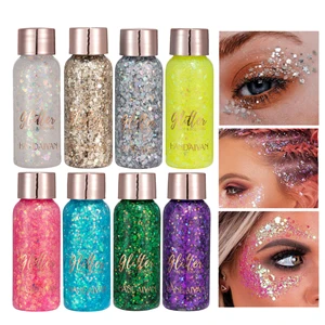 Handaiyan Waterproof Shimmer Glitter Gel for Face Body Long-Lasting Stage Show Makeup Mermaid Sequins for Festival Party