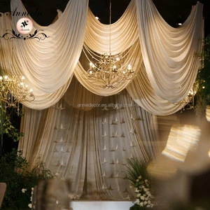 ANNIELU Wedding Backdrop Swag Drape Ceiling Swag Curtain Ice Silk Stage Decoration Event Party Church Arch Draping