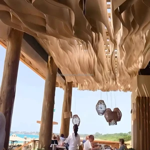 Luxury Wedding Decoration Ceiling Drapes Roof Yarn S-shaped Wave Design Genting Yarn Mantle Hanging Ornament