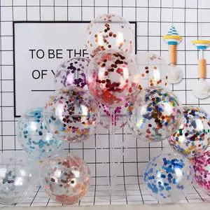 2025 Colorful 10 Inch 1.8g Glitter Filled Clear Balloon Set Party Wedding Birthday Celebration Decorations