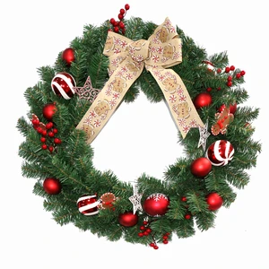 2025 New Christmas Wreath 30Cm 40cm 50cm Front Door Wreath Decoration Door Hanging Green Wreath Christmas Decorations