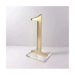 Custom Color Wholesales Acrylic Glass Wedding Invitation Card Mirror Welcome Sign With Base for Sign Centerpiece