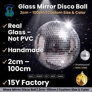 2cm To 100cm Custom Size Hanging Reflective Mirror Disco Ball For Party Nightclub Festival Christmas Decoration OEM Factory