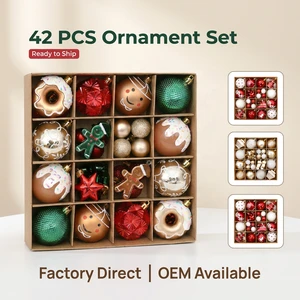 42pcs Luxury Christmas Ball Set Shatterproof Xmas Tree Ornaments For Holiday Party Decorations Home Decor Wholesale