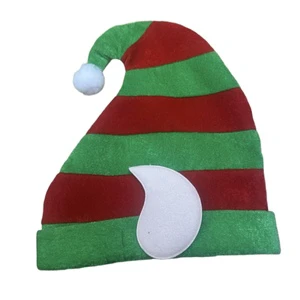 Unisex Christmas Hat,Elf Red and Green Stripes Hats for Adults,Warm for Christmas Party Gifts