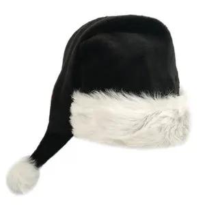75cm Adult Black Plush Long Christmas Hat Xmas Costume Santa