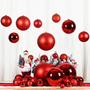 Customized Christmas Ball Plastic Ball Various Sizes 6cm-60cm Various Colors Christmas Tree Pendant Production Plant