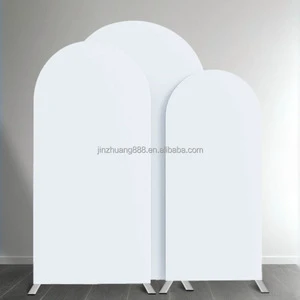 Round Top Metal Wedding Arch Frame with Backdrop Set, for Birthday Party Ceremony Banquet & Event Stage Decor