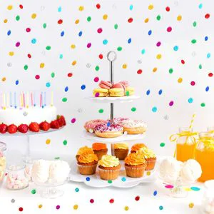 Plastic 1cm 15g Colorful Confetti Dots Laser Glitter Sequins for Adult Birthday Party Holiday Balloon Decorations