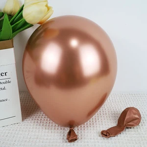 Hot Sale Party Decorations Balloons Happy Birthday Metallic Globos Inflatable Balloons Custom Silver Gold Chrome Latex Balloons