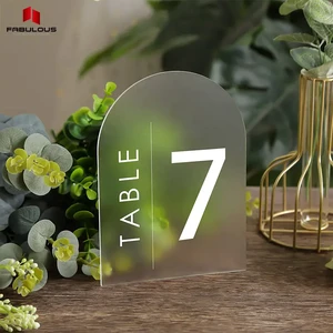 Factory Custom Wholesale Acrylic Invitation Printing Personalized Clear Acrylic Stand Frosted Wedding Signs