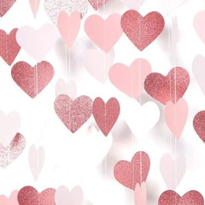 DAMAI Heart Shaped Laser Paper String for Sewing 4m Long for Valentine's Day Party Birthday Wedding Decorations