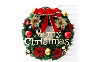 TC Christmas Garland Hanging Ornaments Door Hanging Window Props Background Christmas Tree Accessories Christmas Wreath