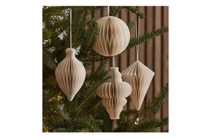 Set of 4 Christmas Tree Decoration Paper Ornaments Xmas Decorations Christmas Ball Tree Ornaments